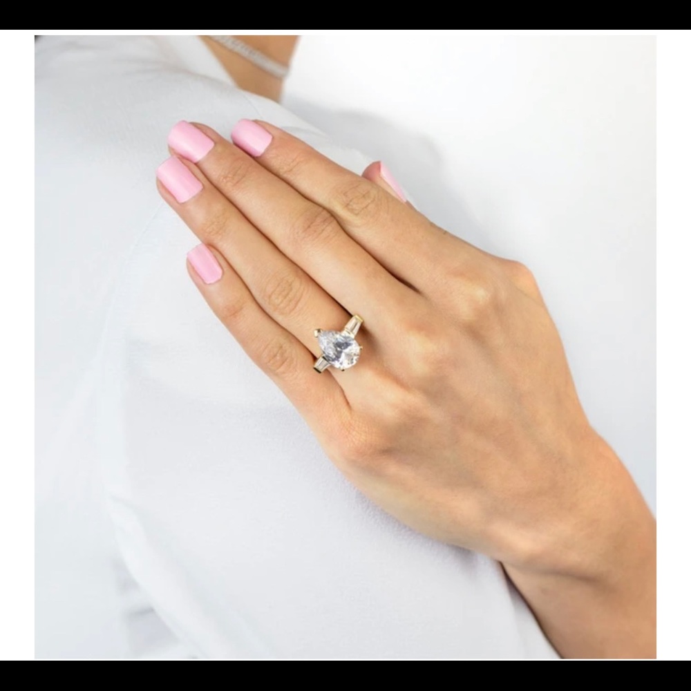 Adina’s Jewels CZ Pear X Baguette Travel Ring